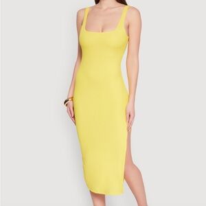 Yellow Sleeveless Midi Dress